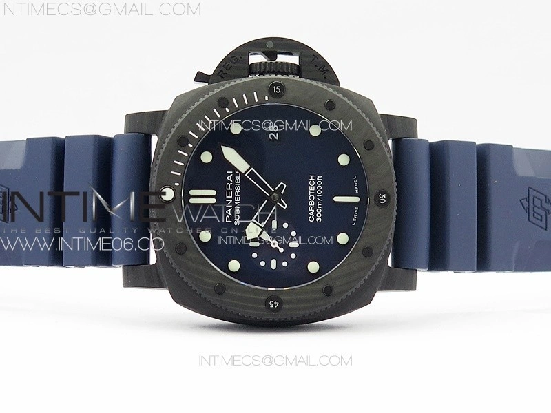 PAM1232 Carbotech 44mm VSF Best Edition Blue Dial Blue Markers on Blue Rubber Strap P.9010 Clone